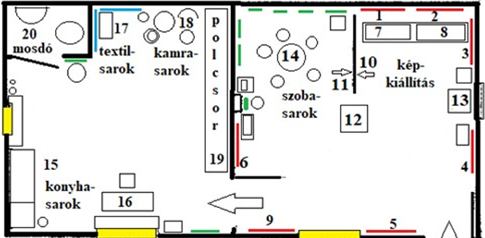 A kiállítótér alaprajza