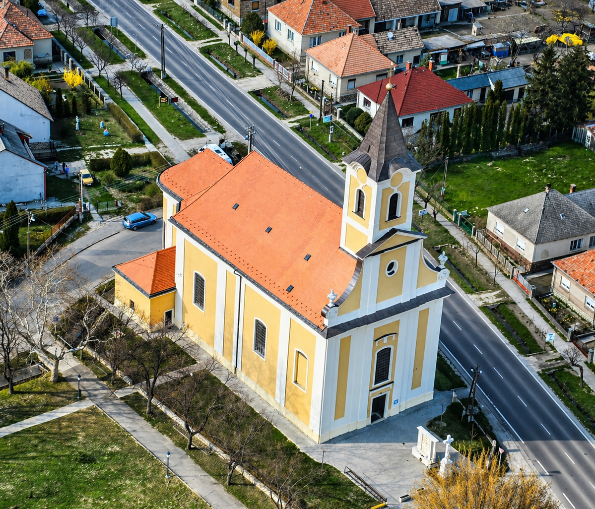 A nyúli templom a magasból