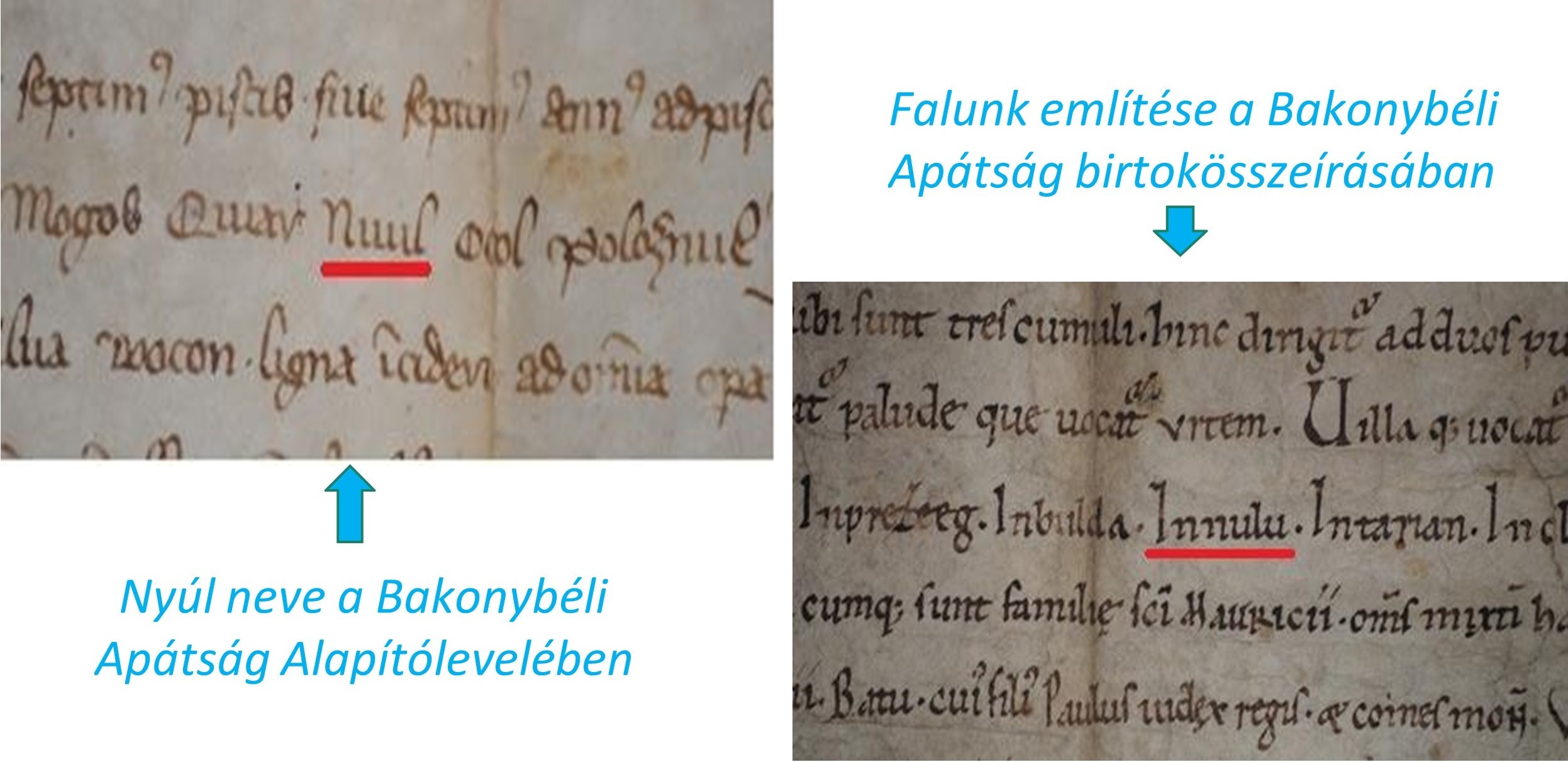 Nyúl első írásos említéseinek dokumentumai